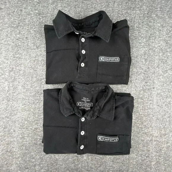 Chipotle Polo Shirt Mens Medium Bundle Lot of 2 Employee Uniform Work Wear - Picture 8 of 8